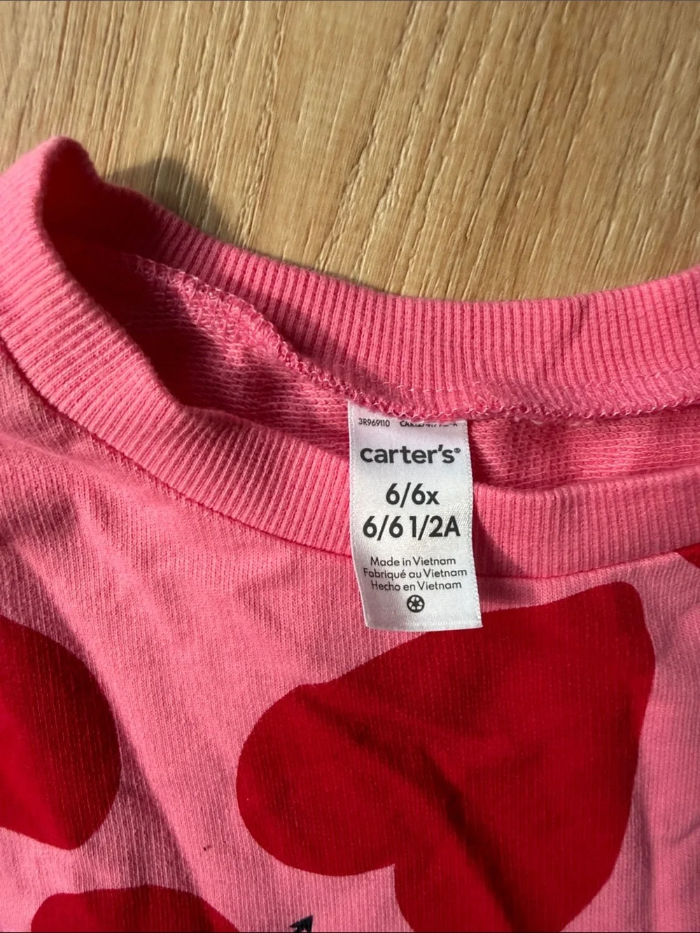 NWOT Carters Valentines Dress Pink Heart Print Tulle Dress Long Sleeves size 6